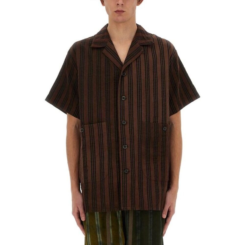 UMA WANG Men's Textured Long Sleeve Button-Up Shirt Men MULTICOLOUR Shirts